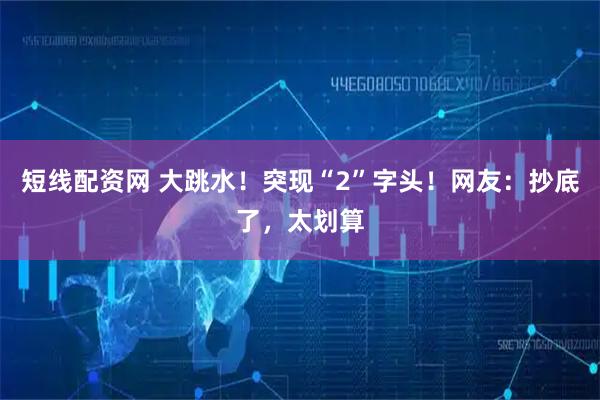 短线配资网 大跳水！突现“2”字头！网友：抄底了，太划算